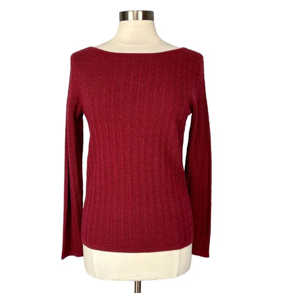 Brooks Brothers Sweaters - Brooks Brothers Womens Burgundy Merino Wool Sweater Cable Knit size Medium